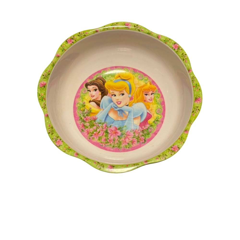 Zak Designs Disney Princess Melamine Bowl Cinderella Belle Aurora Floral 5.5"